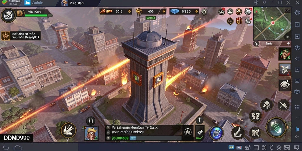Gameplay DMD999 yang menegangkan dalam Tower Defense.