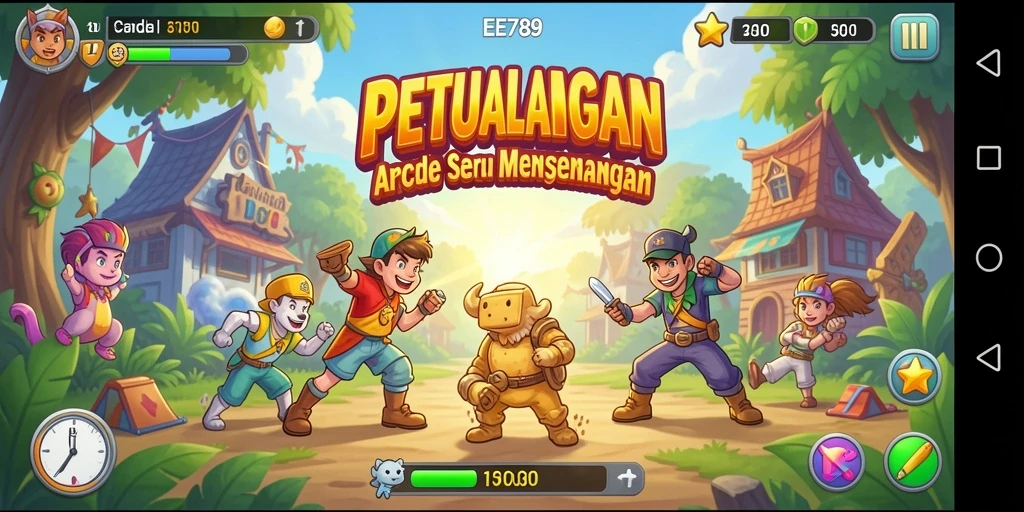 Tampilan gameplay seru dari EE789 dengan berbagai level menantang.