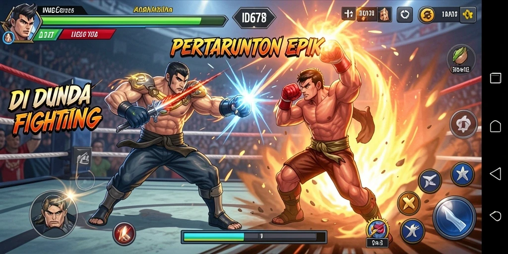 Screenshot ID678 menampilkan aksi bertarung yang intens dan visual yang menakjubkan.