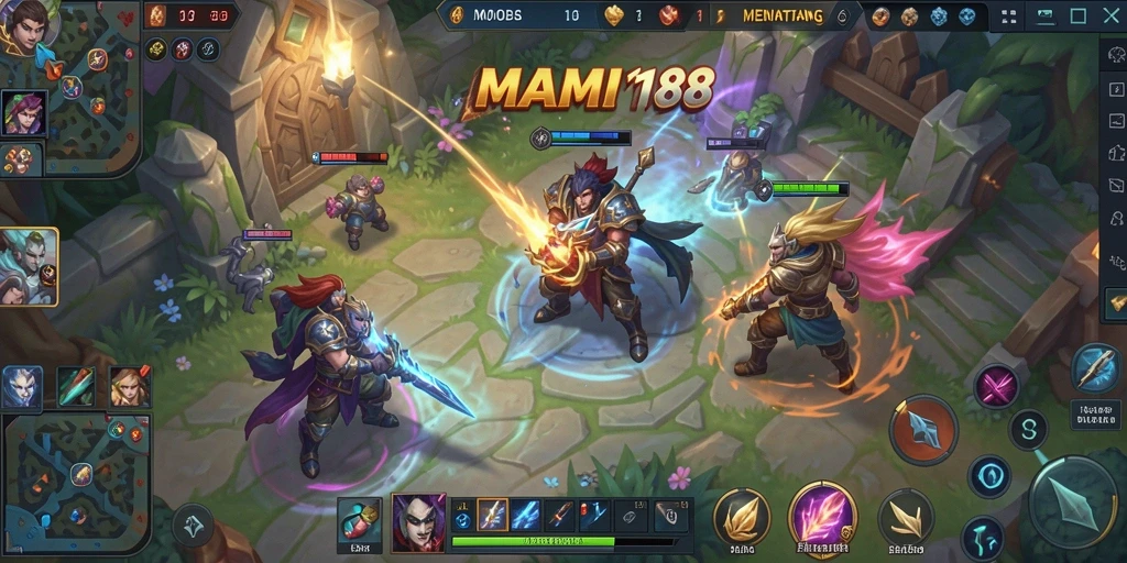 Screenshot menampilkan aksi gameplay seru MAMI188 di arena pertempuran.