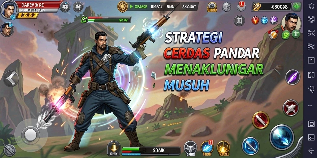 Tampilan gameplay OKJK menampilkan pertempuran strategi yang mendebarkan.