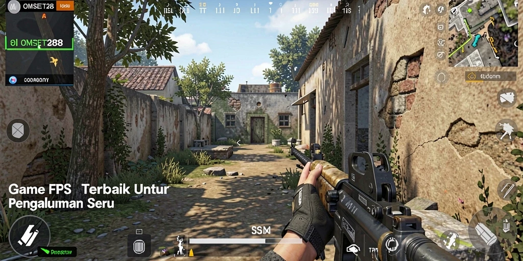 Screenshot menampilkan aksi mendebarkan dalam gameplay FPS OMSET288.