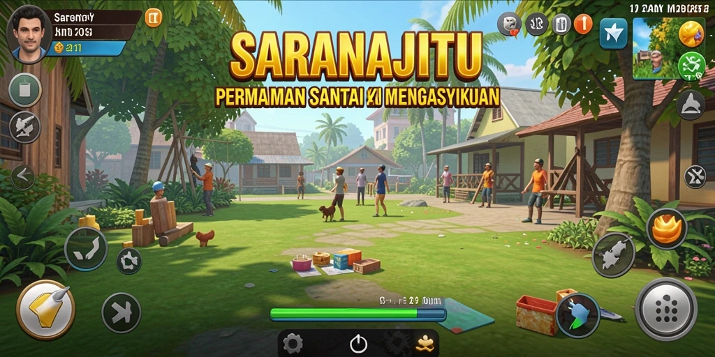 Tampilan gameplay SARANAJITU yang cerah dan menarik.