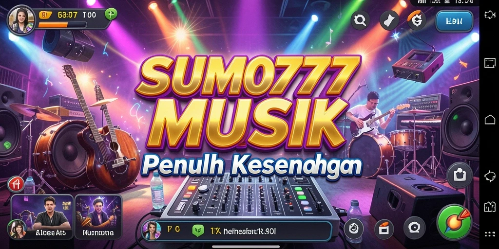 Tangkapan layar <strong>SUMO777</strong> menunjukkan gameplay musik yang seru dan interaktif.